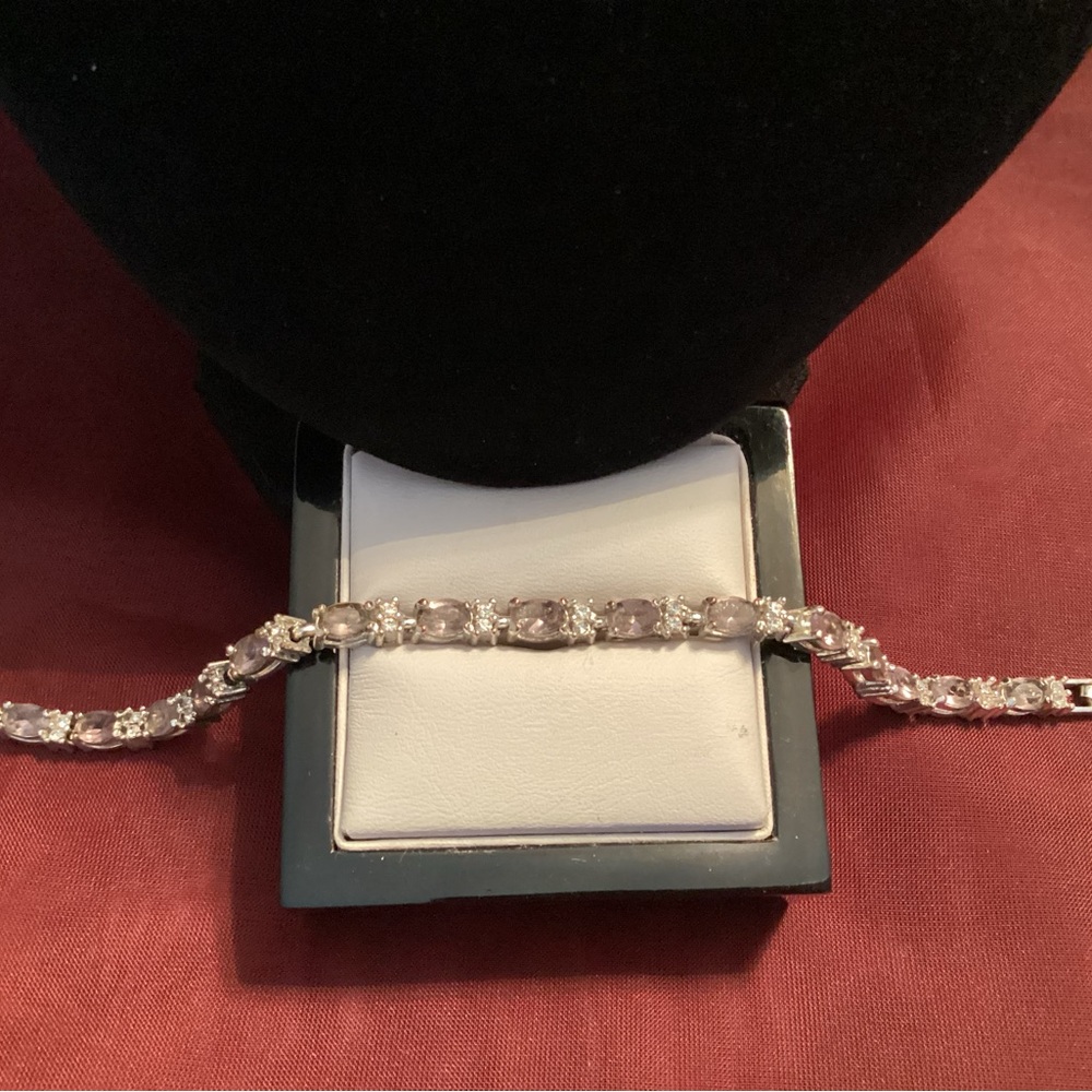 Soft Lavender & Clear/White Stone Bracelet